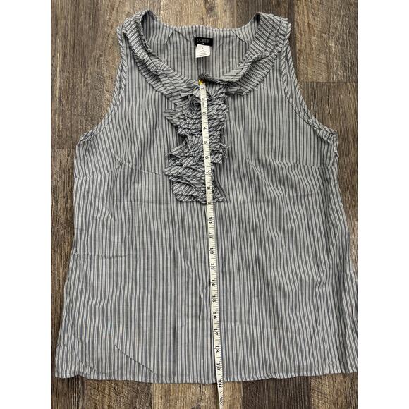 J. Crew Striped Ruffle Tank Top Size 8 - Picture 2 of 5
